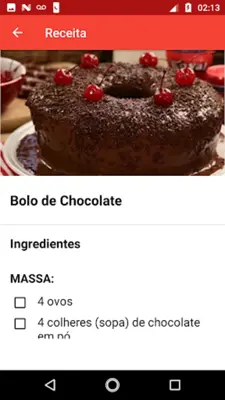 Receitas de Bolos Caseiro android App screenshot 2