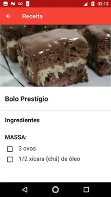 Receitas de Bolos Caseiro android App screenshot 4